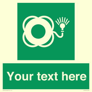 Custom sign safe condition Lifebuoy with light